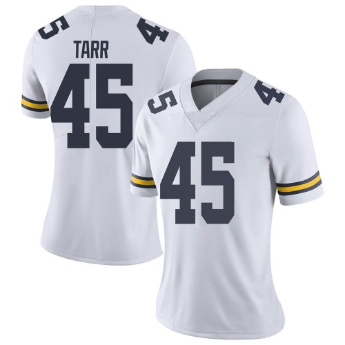 Greg Tarr Michigan Wolverines Women's NCAA #45 White Limited Brand Jordan College Stitched Football Jersey DBX7554FL
